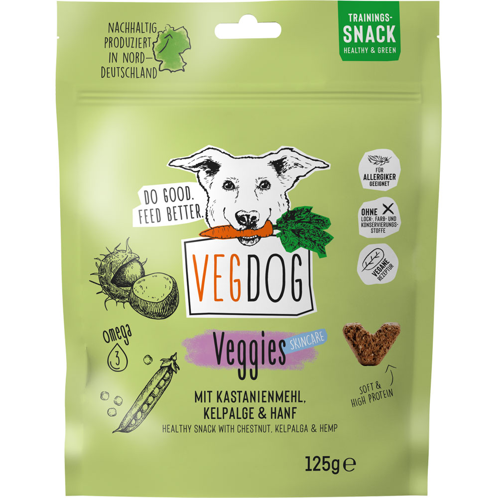 10er-VE Hunde-Snack VEGGIES Skincare, nicht Bio, 125g VEGDOG - Bild 1