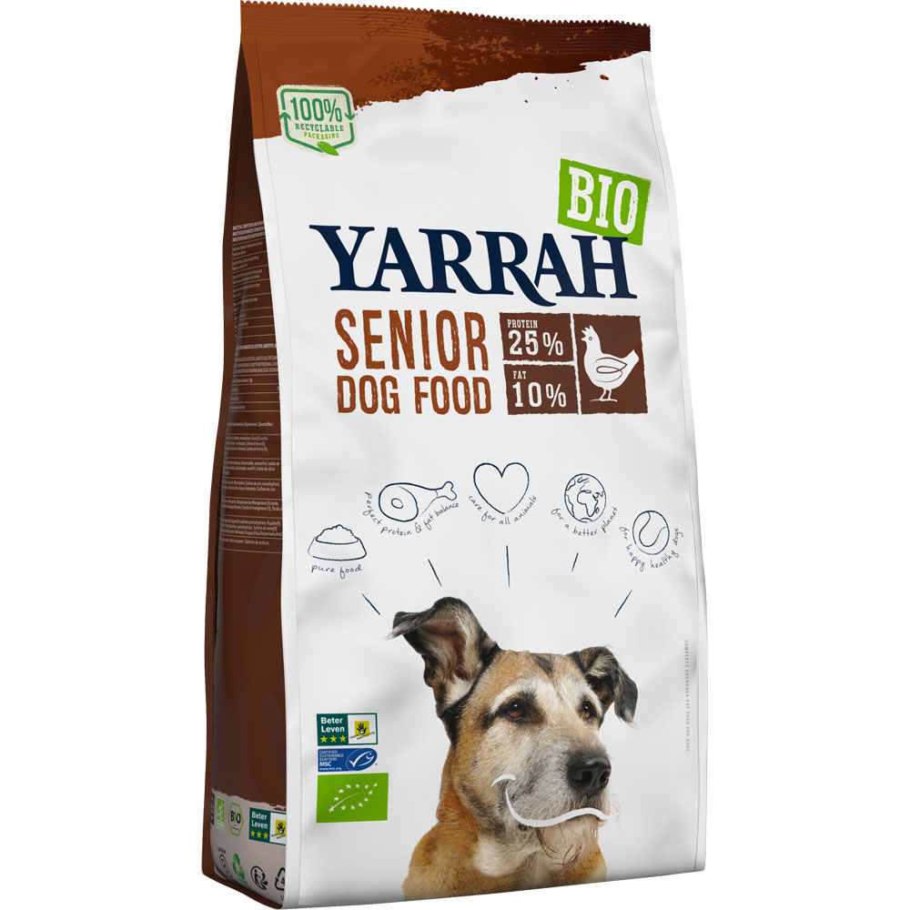 2er-SET Bio Hunde-Trockenfutter Senior Huhn 2kg Yarrah - Bild 1