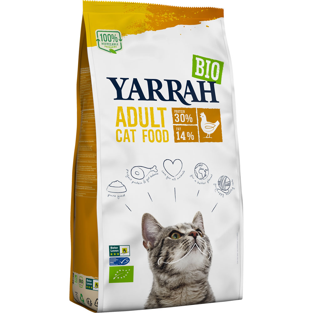 2er-SET Bio Katzen-Trockenfutter Adult Huhn 2,4kg Yarrah - Bild 1
