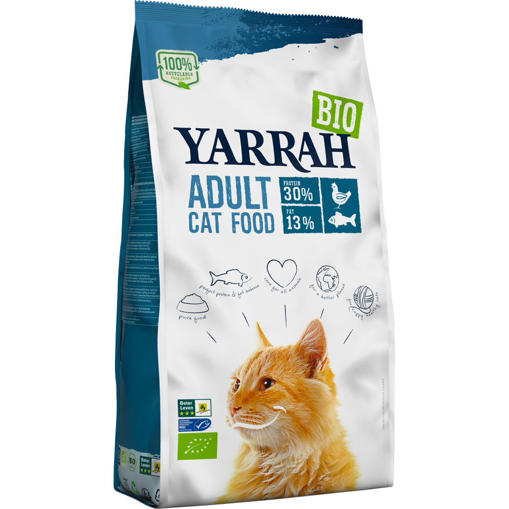 2er-SET Bio Katzen-Trockenfutter Adult Huhn und Fisch (MSC) 6kg Yarrah - Bild 1