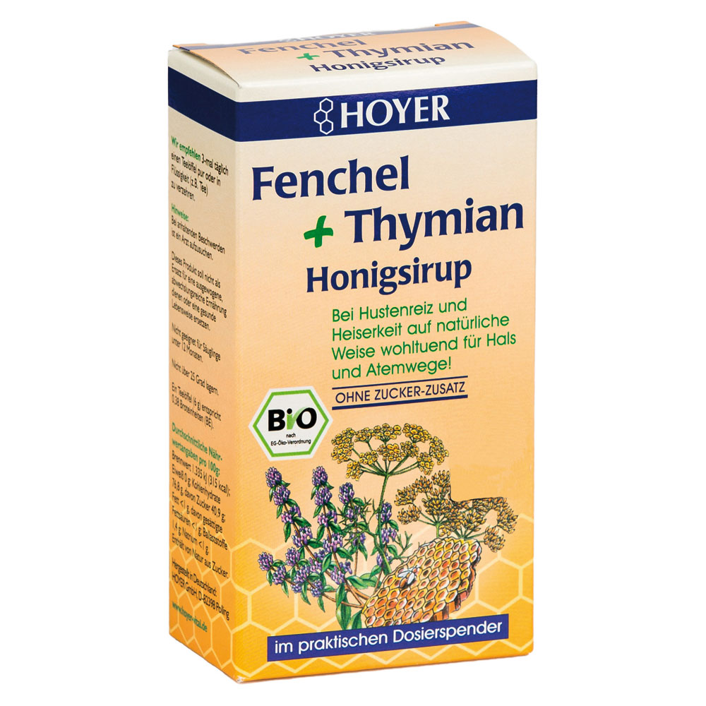 2er-SET Fenchel & Thymian Honigsirup 250g Dosierflasche Hoyer - Bild 1