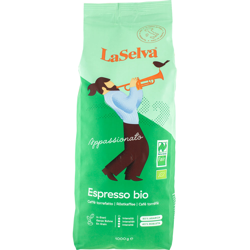 3er-SET Bio Espresso Appassionato, ganze Bohne, 60% Arab.,40% Robusta 1kg LaSelv - Bild 1