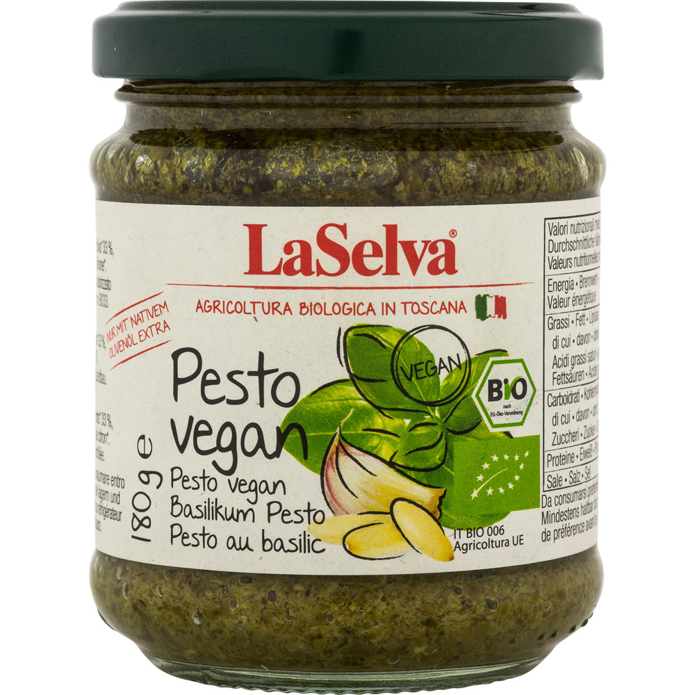 3er-SET Bio Pesto Vegan-Basilikum Pesto 180g La Selva - Bild 1