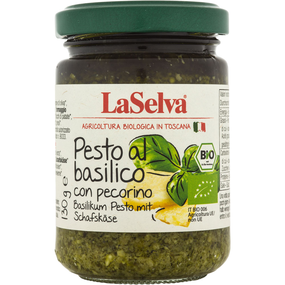 3er-SET Bio Pesto mit Basilikum und Pecorino 130g La Selva - Bild 1