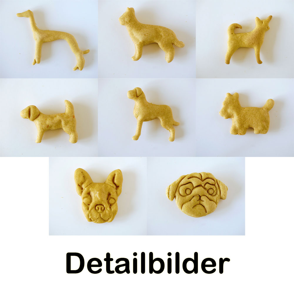 3er-SET vegane Hunde-Kekse (Nicht Bio) mit Möhren  (Hundeform) 150g hundsfutter - Bild 3