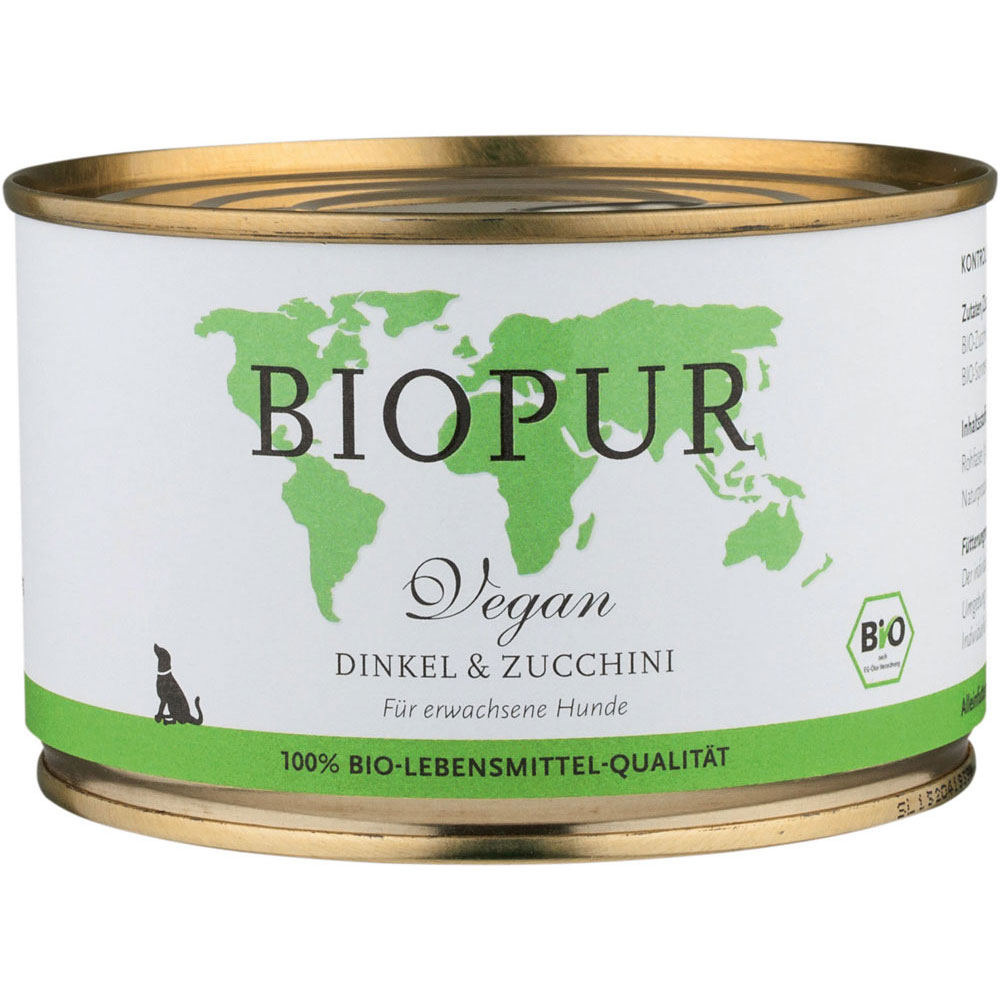 4er-SET Vegan mit Dinkel & Zucchini 400 g BioPur Bio Hundefutter - Bild 1