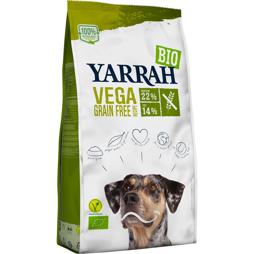 4er-VE Bio Hunde-Tockenfutter Adult Vega getreidefrei, vegetarisch 2kg Yarrah - Bild 1