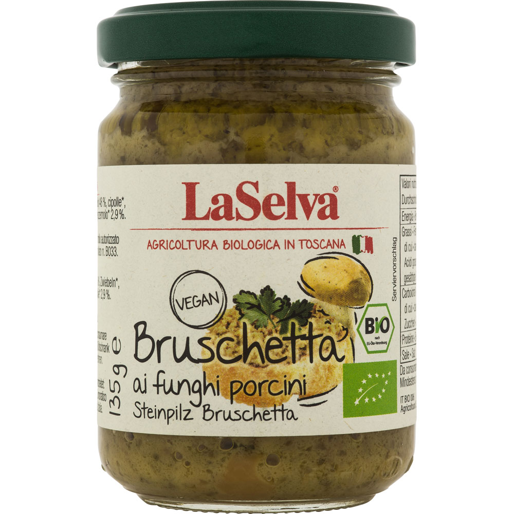 6er-VE Bio Antipasti Bruschetta aus Steinpilzen 135g La Selva | LaSelva |  Nach Marken | Bio Korb