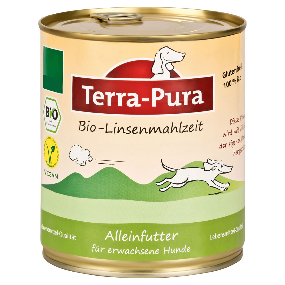 6er-VE Bio Hundefutter Feucht Linsenmahlzeit 810g Terra Pura - Bild 1